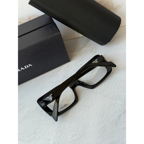 NEW Prada PR C09V Black Rectangular Eyeglasses Frames main image 6
